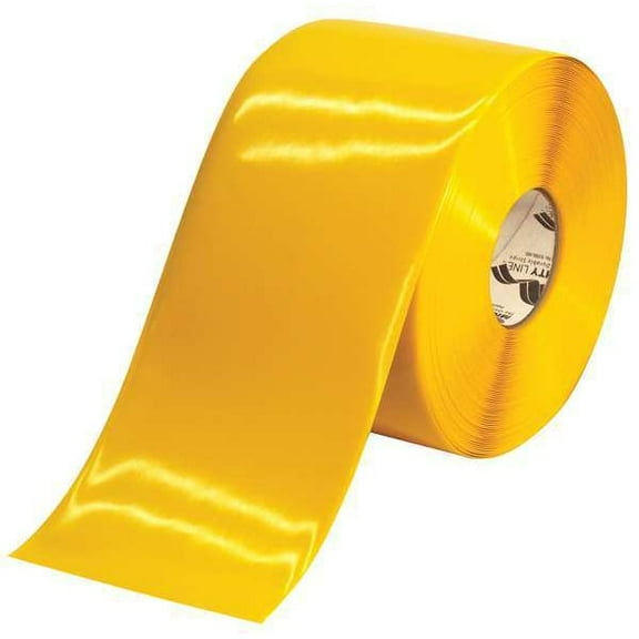 Mighty Line Floor Marking Tape, Rubber, No Legend, Yellow, 6 in W. 6RY