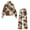 Brown Cow Print Pattern, variant on POLERO Women's 2 Piece Matching Outfit Tracksuits for Autumn Cool Morning, Graffiti Texture Design Spandex Blend High Collar Women's Sweat Suit with Skin Friendly