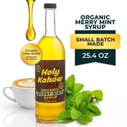 Holy Kakow Organic Merry Mint Syrup for Coffee & Holiday Drinks | Peppermint Flavor, Non-GMO, Gluten-Free | Desserts | At-Home Caf Drinks | 25.4 oz