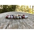 thumbnail image 2 of Natural Laguna Lace Agate 8mm Round Shape Smooth Cut Beads Stretchable Bracelet for Men & Women., 2 of 2