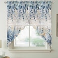 thumbnail image 2 of Blue Eucalyptus Coastal Swag Curtains for Kitchen/Bedroom/Living Room, Beach Starfish Shell Nautical Vintage Scalloped Curtains 63 Inch Long, Window Swag Topper Curtains Valances 2 Panels Set 36"x63", 2 of 8