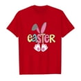 thumbnail image 4 of MIXUE Toddler Girls Tops & T-Shirts Kids Summer Cute Easter Bunny Print Round Neck Short Sleeve Pullover T Shirts Activewear,Red,2-3 Years, 4 of 4