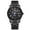 Black steel - Black dial face - White studs, variant on Business watch. Men's quartz wristwatch. Waterproof, with luminous function and calendar. Renowned men's watch