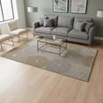 thumbnail image 2 of HomeRoots 670149 5 x 8 ft. Taupe Beige & Gray Geometric Washable Machine Made Rectangle Area Rug with UV Protection, 2 of 9