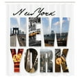 thumbnail image 3 of Ambesonne United States Shower Curtain, New York Collage, 69"Wx84"L, Multicolor, 3 of 5