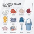 thumbnail image 2 of Juguetes de playa de silicona MarcZero, 11 unidades, para niños pequeños, color azul, 2 of 9