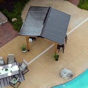 Backyard Discovery Granada 10x9 Cedar Wood Grill Gazebo, Galvanized Steel Roof, Bar Tops