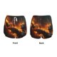 thumbnail image 3 of Balery Cool Fire Man Pantalones cortos deportivos para mujer con forro y dos bolsillos, elásticos, para entrenamiento, gimnasio, yoga-Large, 3 of 7