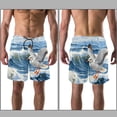 thumbnail image 3 of luoweisi Men's Beach Shorts Quick Dry Swim Trunks with Mesh Lining Seagull L, 3 of 5