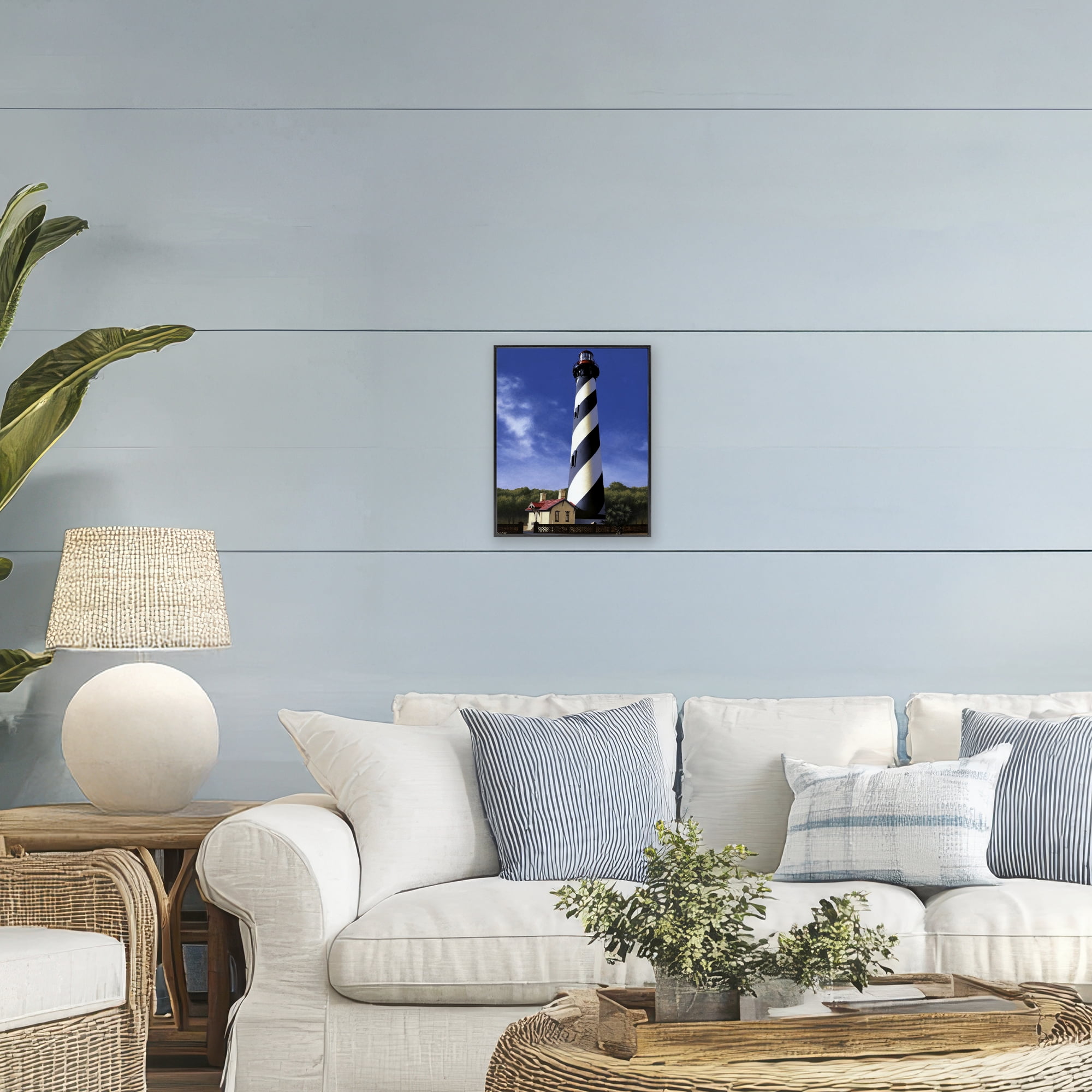 St. Augustine Lighthouse Black Framed Giclee Art, design by Wind River Studios