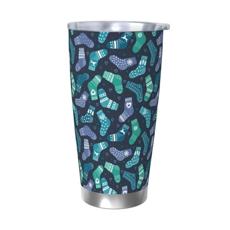

Junzan Green Christmas Print Socks for 20oz Stainless Steel Insulated Car Cup with Spillproof Lid - Insulated Coffee Mug Thermal Cup-Without Straw