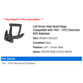 thumbnail image 2 of Left Driver Side Hood Hinge - Compatible with 1967 - 1972 Chevy K20 Suburban 1968 1969 1970 1971, 2 of 2