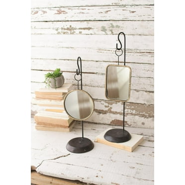 GwG Outlet Set of Two Table Top Metal Mirrors CMNQ1013