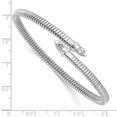 thumbnail image 3 of Diamond2Deal 925 Sterling Silver Rhodium-plated Textured CZ Bypass Cuff Bangle Bracelet for Women, 3 of 6