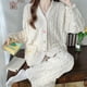 thumbnail image 3 of Conjunto de pijamas de lana de Coral grueso para mujer, ropa de dormir de terciopelo de invierno, traje de Casa esponjoso, ropa de noche cálida coreana, nuevo, 2 piezas, 3 of 5