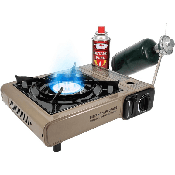 GS-3400P Propane or Butane Stove Dual Fuel Stove Portable Camping Stove - Patented - with Carrying Case Great for Emergency Preparedness Kit