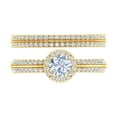 thumbnail image 3 of 1.16 Carat Prong Set Diamond Halo Bridal Ring Set in 14K Yellow Gold (Ring Size 7), 3 of 4