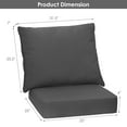 thumbnail image 3 of Gymax 2PCS Deep Seat Chair Cushion Pads Set Indoor Outdoor W/ Rope Belts Grey, 3 of 10