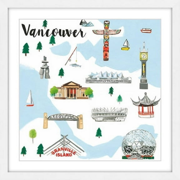 Marmont Hill "Travel Vancouver" by Molly Rosner Framed Painting Print