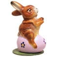 thumbnail image 1 of Ino Schaller Rabbit Sitting on Purple Easter Egg Paper Mache Candy Container, 1 of 2
