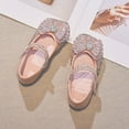 thumbnail image 7 of Otqutp Kids Hiking Sandals Toddler Little Kid Girls Dress Pumps Glitter Sequins Bowknot Low Heels Dance Shoes Sandals, 7 of 7