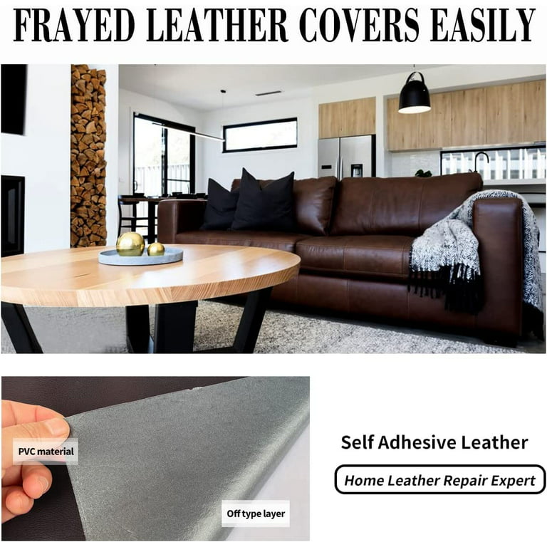 ODYSITE Leather Repair Patch,15.75*79 inch Repair Patch Self Adhesive Waterproof, DIY Large Leather Patches for Couches, Furniture, Kitchen Cabinets