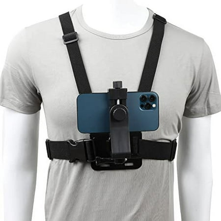 Mobile Phone Chest Strap Mount,Harness Strap Holder Universal Cell Phone Clip for Action Camera POV Compatible with Gopro Akaso Samsung iPhone etc