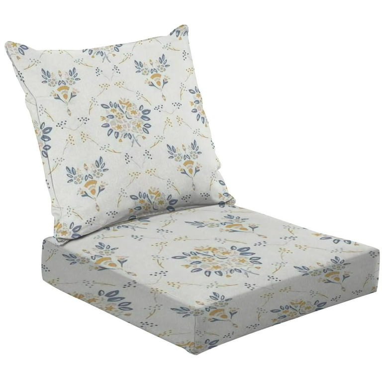 2 Piece Deep Seating Cushion Set French shabby chic damask texture