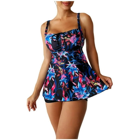 

VKEKIEO Two-Piece Sets Swimsuit Sport Bra Style Lift Blue S