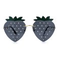 thumbnail image 5 of Womens Funky Strawberry Heart Shape Rimless Lolita Metal Frame Sunglasses Gold - Black, 5 of 8