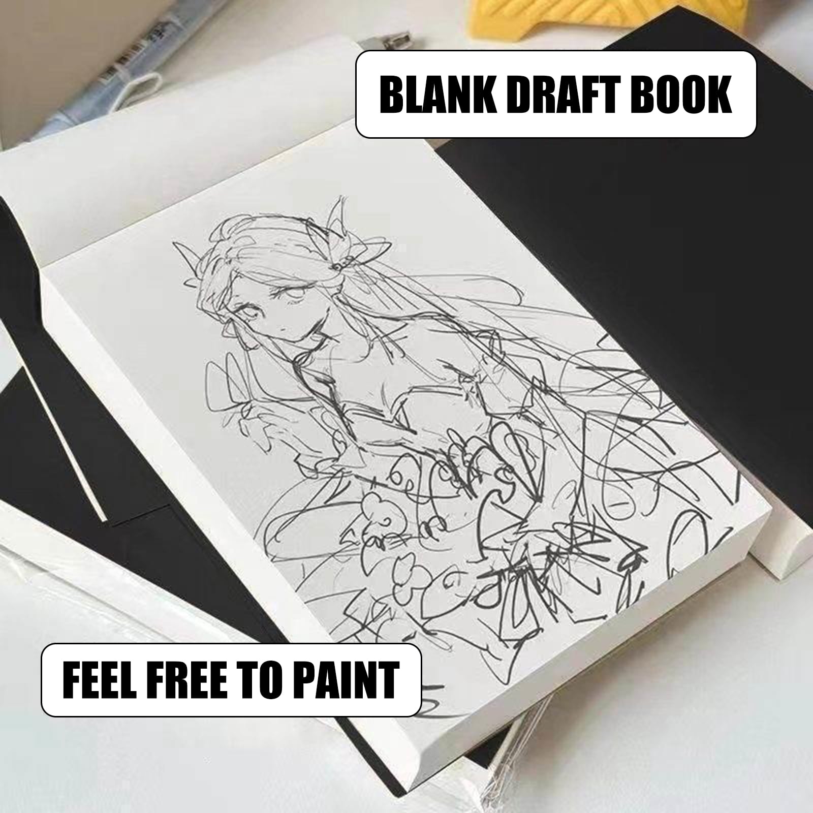 3Pieces Artist Sketchbooks Empty Pages Thick Draft Book For Drawing Writing And Brainstorming Small Note pad