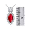 thumbnail image 3 of RYLOS Necklace Sterling Silver 925 Designer Necklace Marquise Gemstone &  Diamonds Pendant 18" Chain 10X5MM Ruby July Birthstone Womens Jewelry Silver Necklace, 3 of 7