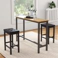 thumbnail image 2 of Patiojoy Upholstered Bar Stools Set of 2 Counter Height Stools with Button-tufted PVC Leather Seat & Sturdy Footrests Brown & Black, 2 of 7