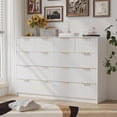thumbnail image 4 of Fluted Dresser for Bedroom, 10 Drawers, 55" Wide Modern Chest of Drawers with Metal Handle, White Dressers for Bedroom, 4 of 7