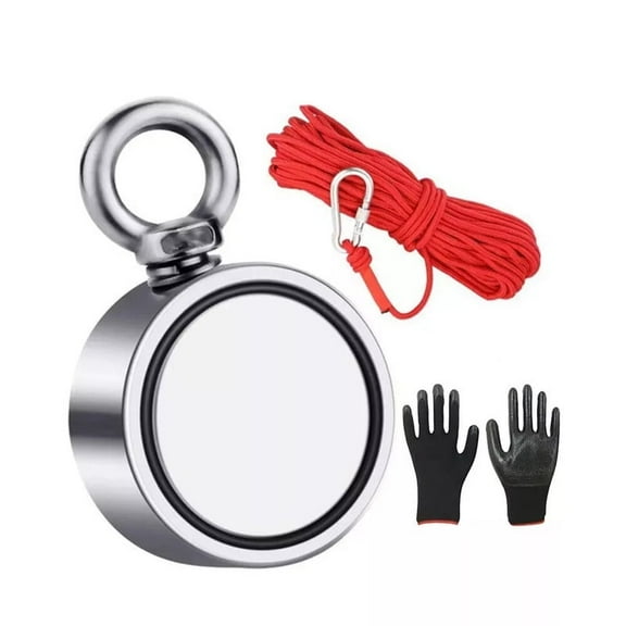 XEENSO Fishing Magnet Kit, Fishing Magnets 2000lbs, Heavy Duty 65FT Rope, Gloves & Locking Carabiner,Threadlocker and Waterproof Carry Case,Lifting Equipment