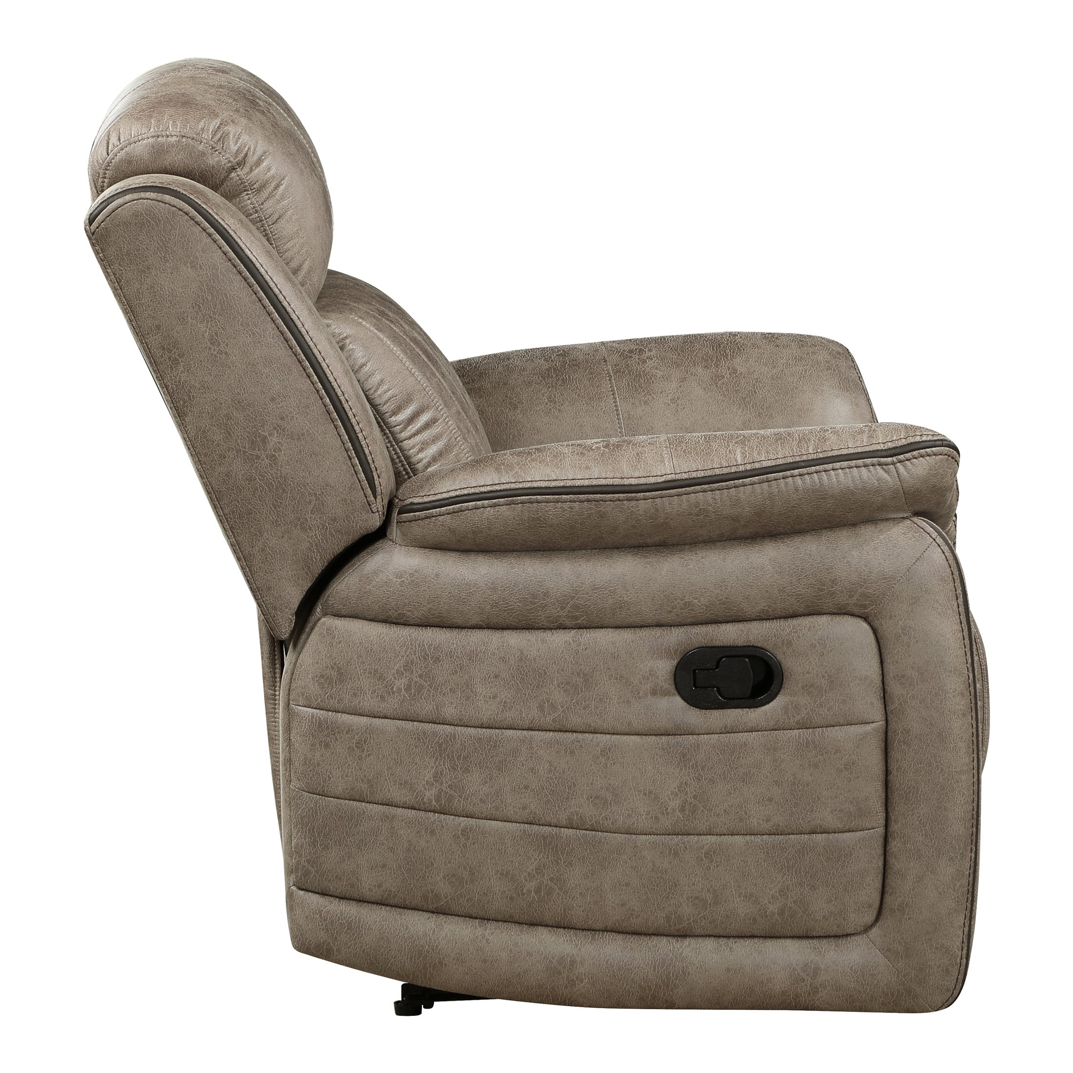 OakvillePark Paran Polished Microfiber Upholstered Reclining Chair, Sandy Brown