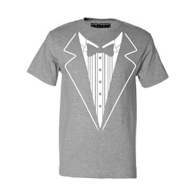 P&B Tuxedo White Funny Wedding Ceremony Party Men's T-shirt, S, H. Grey