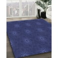 thumbnail image 3 of Ahgly Company Machine Washable Indoor Square Transitional Royal Blue Area Rugs, 4' Square, 3 of 7