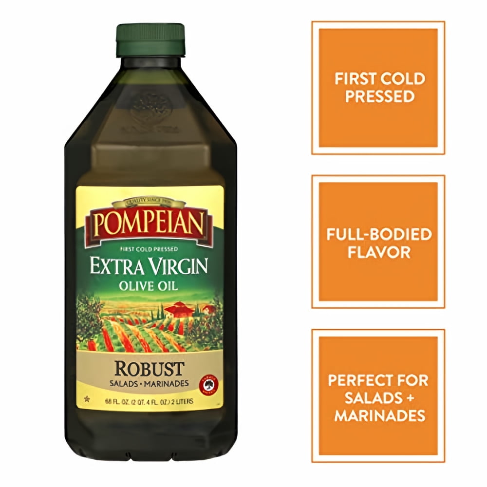 Pompeian Robust Extra Virgin Olive Oil 68 fl oz (Pack of 12)