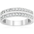 thumbnail image 1 of Bague de Mariage en Diamant 3/4 ct à Double Rangée Demi-Éternité pour Femme en Or Blanc 14k, 1 of 4