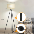 thumbnail image 7 of Yamyone 59" Modern Dimmable Black Metal Tripod Floor Lamp with Beige Drum, 7 of 7