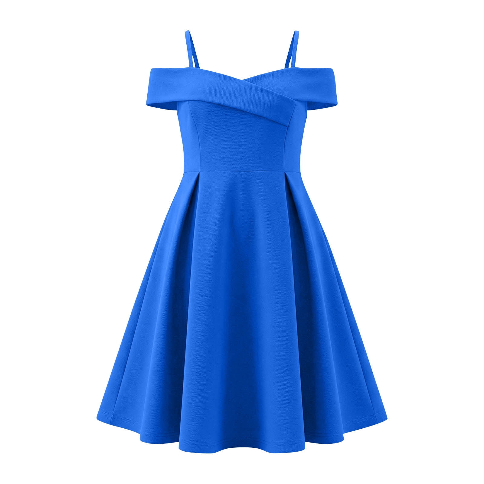 ATOGUTA Teen Dress Flowy Long Tween Formal Dress for Wedding Birthday Party Dance Gown Size 6-14, Blue