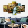 thumbnail image 2 of TISHIRON 5PCS Framed Waterfalls Theme Canvas Wall Art Set,60"x40" Waterfall in Forest Landscape Wall Canvas Art Decor, 2 of 7