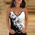 thumbnail image 2 of USSUMA Sexy Lace Trim Tank Tops Summer Tops for Women 2022 Trendy Floral Print Womens Tunic Tops v Neck Basic Shirts Tees Sleeveless Dressy Blouses for Women, 2 of 5