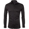 thumbnail image 1 of Camisa Para Hombre Sólido Informal De Corte Ajustado Seda, 1 of 4