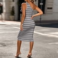 thumbnail image 5 of One Shoulder Dresses for Women Striped 3D Flower Bodycon Midi Dress Stretchy Elegant Cocktail Party Wedding Guest Dress Gray M, 5 of 5