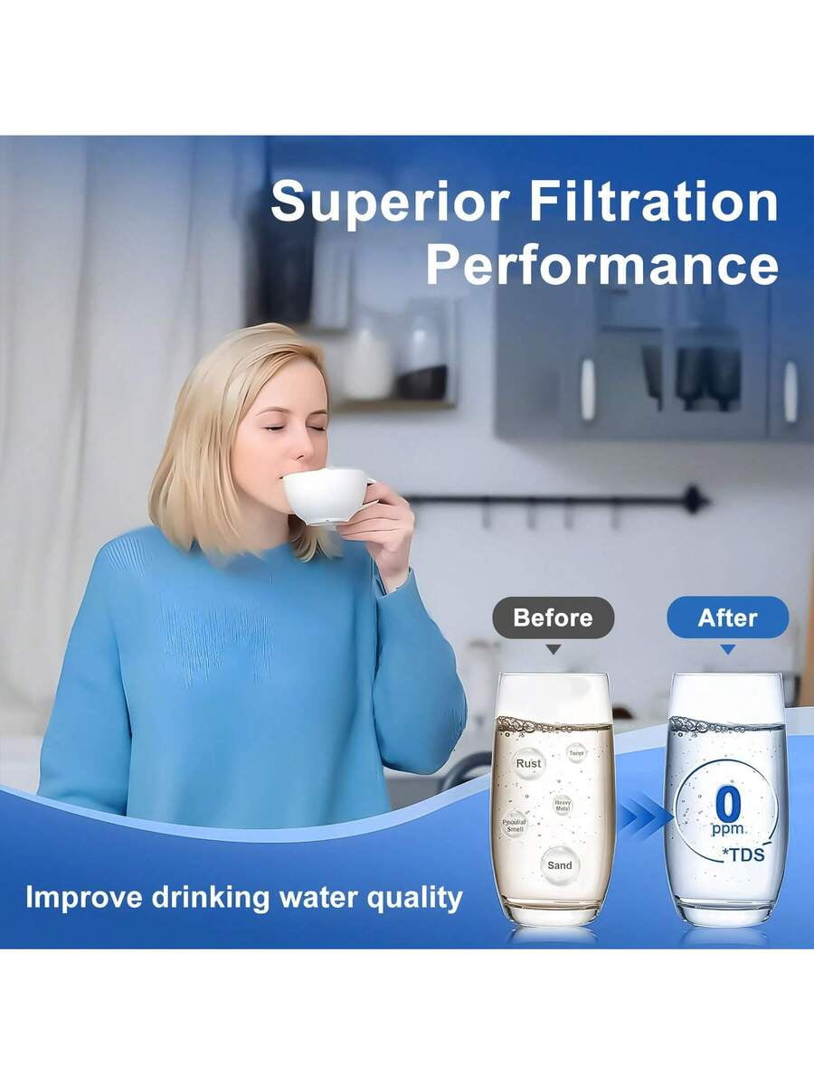W10295370A EDR1RXD1 Refrigerator Water Filters,Compatible With Whirlpool Refrigerator Water Filter 1, Compatible With W10295370, EDR1RXD1, P4RFWB,  46-9081,  46-9930, White,Z001
