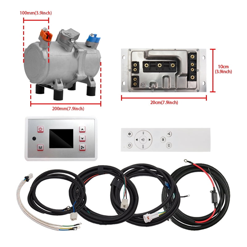 12V 24V Universal Auto Electric Air Conditioning Compressor For Heavy Duty Truck Bus Van RV Motorhome Parking A/C Conditioner ,Efficient Cooling