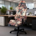 thumbnail image 3 of XYZCANDO Hippie Flower Gaming Chair Cover Gaming Chair Cover Set Dust-Proof Protector Machine Washable Turtle Non-Skid Stretch Fabric Keeps Your Chair Cool and Clean, 3 of 7