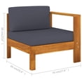 thumbnail image 6 of vidaXL 10 Piece Patio Lounge Set with Dark Gray Cushions Acacia Wood, 6 of 12